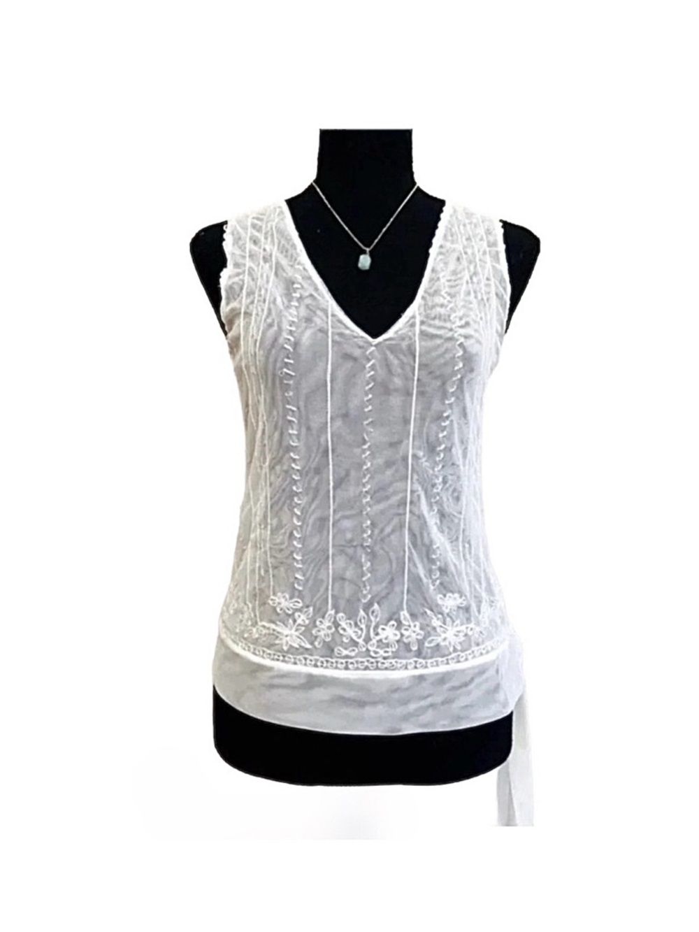 CHARLOTTE RUSSE ~ Women’s sheer feminine sequined drop waist top size M